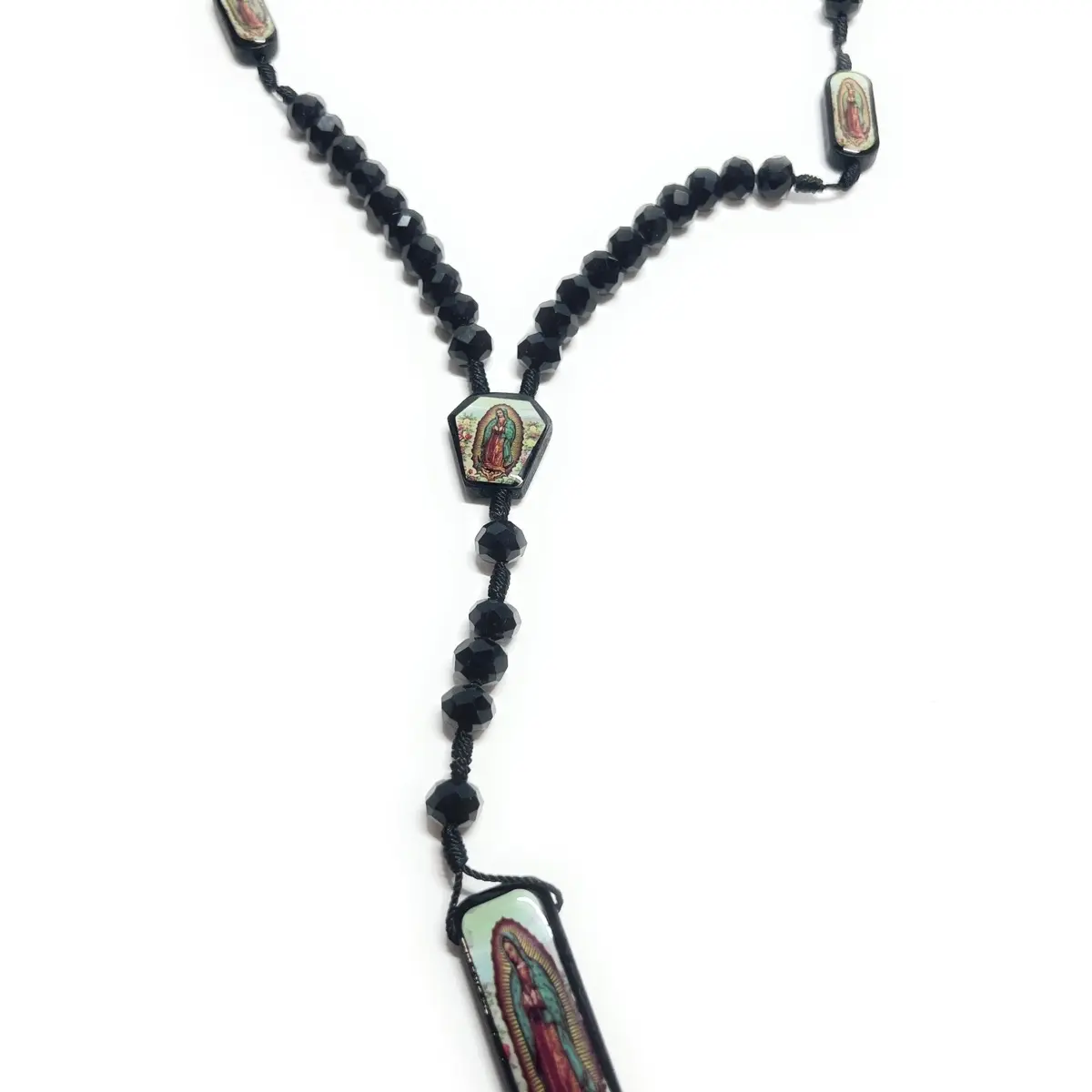 Our Lady of Guadalupe Black Rosary Black 18” long