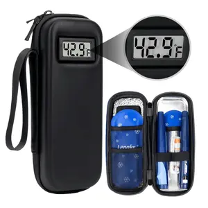 Long-Lasting Insulin Cooler Box with LED Display, Tsa Certified Travel Medicine Pouches, Ice Pack Included, Perfect Gift