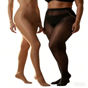 Summer lightweight no-show tights — invisible appearance, breathable, 2-pair pack, solid colors, high elasticity, high-waisted for a flattering fit, comfortable and tear-resistant pantyhose, glossy silk finish, spring/summer women’s wear.