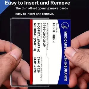 Premium Transparent Card Protectors for Social Security, Health Insurance & Credit Cards - Durable PVC, Secure Storage, Transparent Card Holder
