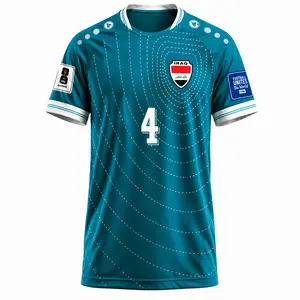 2026 Iraq National Soccer Team Style Teal Jersey Home Shirt, Patriotic Football Jersey, All Over Print Unisex Soccer Jersey, Sports Fan Apparel Top, Gift for Soccer Fans