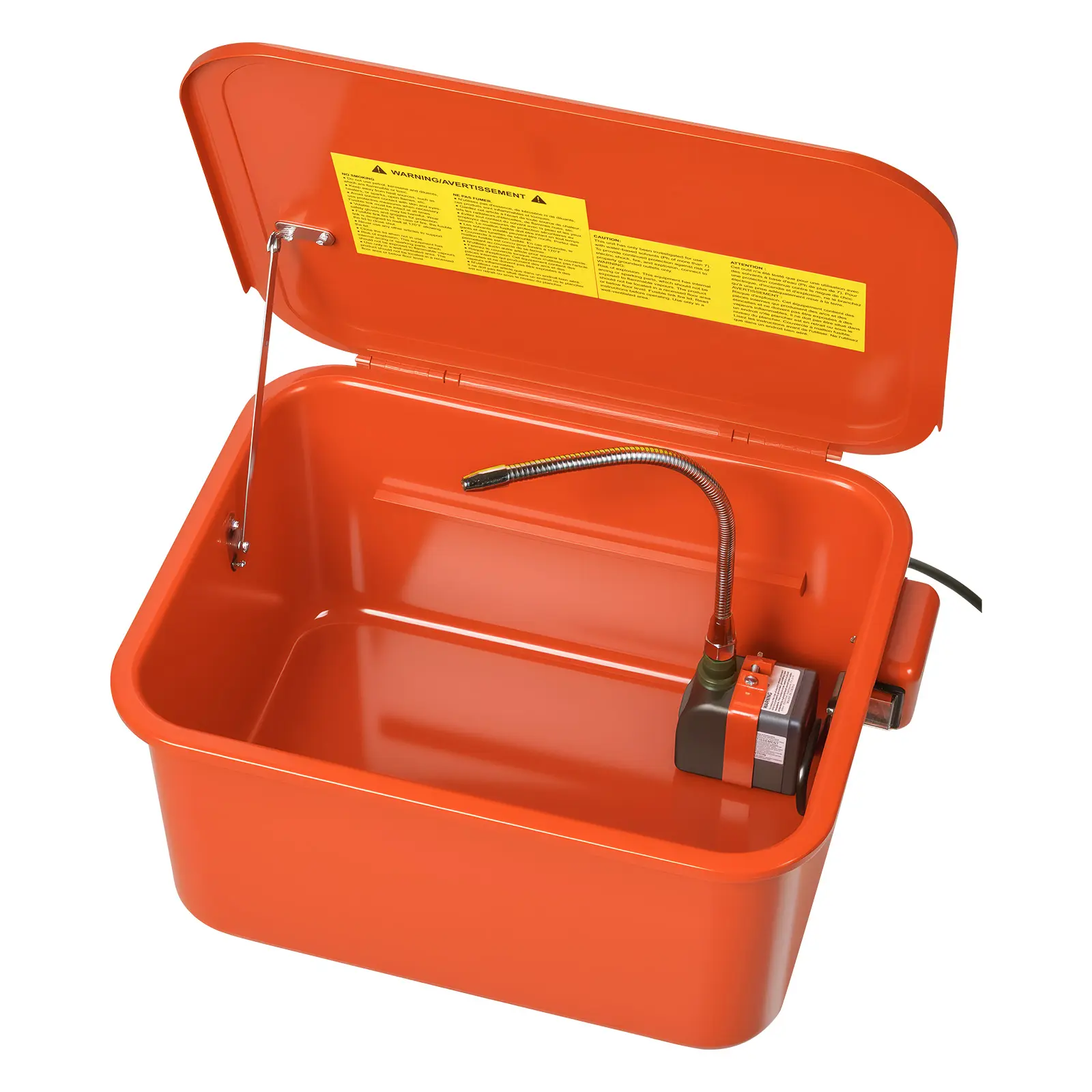 Parts Washer 5-Gallon, 3.5 Gallon Solvent Capacity, 0.4 Gallon per Minute Max Pump Output, Portable Steel Automotive Parts Cleaner with Electric Pump for Wheel Bearings, Gears, and Carburetors