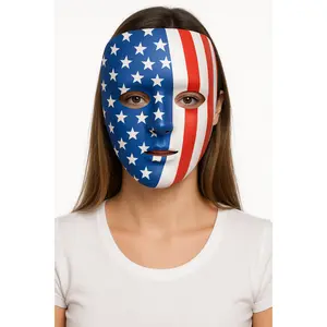 Patriotic Full Face Mask - Red, White, and Blue