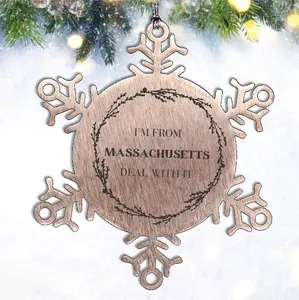 I'm from Massachusetts, Deal with it, Massachusetts Snowflake Ornament Gift Idea,