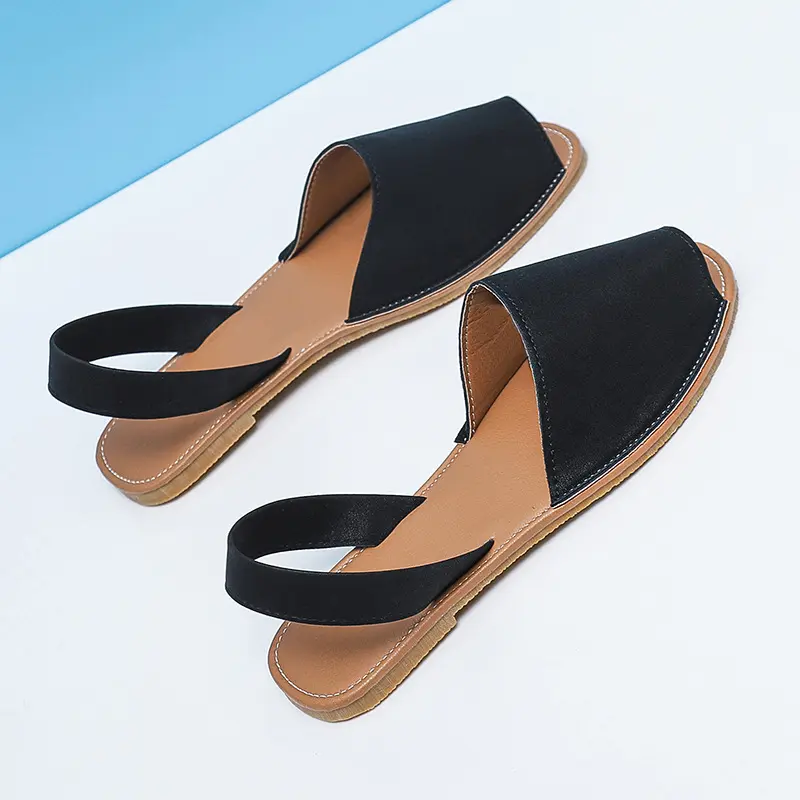 Flat Open Toe Sndls For Women Summer Peep Fish Mouth Sole Fisherman Shoes Daily Beach, Light, Strappy, Versatile, Woven, Ballet, Everyday, Trendy, Comfy, Adjustable, Easy Off, Multi Purpose Everyday Style Pair Versatile