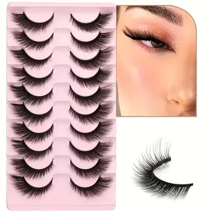 10 pairs of eyelashes, natural appearance eyelashes, eyelash extension bar eyelashes 3D 16mm eyelash pack 10 pairs