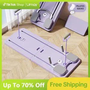 Multi-functional Ab Exercise Board,Foldable Home Pilates Reformer with Knee Mat,Timer and Resistance Bands,Abs Workout Equipment for Abdominal & Core Strength Training