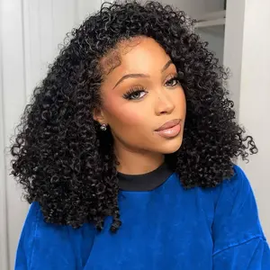 LuoTee Hair Short Bob Wig Human Hair Curly Bob Wig Human Hair 13x4 HD Lace Frontal Deep Wave Wigs for Black Women Pre Plucked Deep Wave Lace Wigs