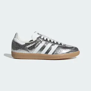 Adidas Samba W Metallic Cracked Classic Silhouette Comfortable Fashionable Casual Wear Shoes for Stylish Everyday Use