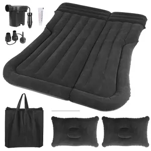SUV Air Mattress, Car Rear Seat Camping Bed, Inflatable Sleeping Mat with Pump, Camping Road Trip Truck Jeep Travel Bed, Camping, Travel, Beach (Black)