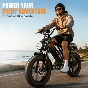 S51 20" Fat Tire Adult Electric Bike - 1500W Peak Motor, 28MPH Speed, 48V 15.6Ah Battery (65+ Mi Range), Dual Suspension, Dual Brakes, UL 2849 Certified