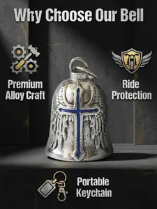 Christmas Halloween Bell Gremlin Guardian Motorcycle Keychain, Unisex Crossbell Rider Bicycle Bell, Lucky Riding Spirit Bell Accessory