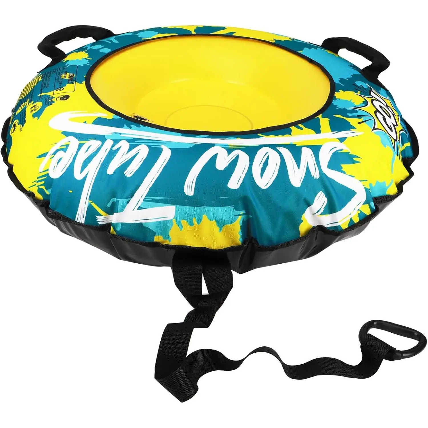 Premium Eco-Friendly Snow Tube - Ultra-Durable Recycled Fabric Cover, Puncture-Resistant, with Comfort Handles & Tow Rope for All-Terrain Snow Sledding