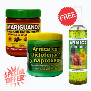 The Ultimate Viral Massage Dream Team [3 Pack Bundle] - Arnica Ointment 125g + Mariguanol Reforzado 125g + Arnica Massage Oil (8 fl oz) With Real Botanicals - Self-Care, Massage Moments and Your Daily Chill Ritual Herbal Comfort