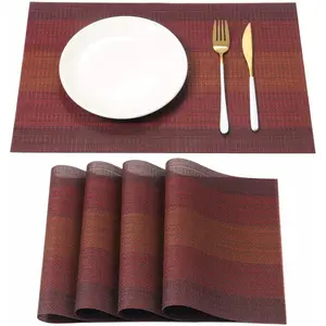 4pcs/set PVC Placemats Heat Insulation Dining Table Mat Waterproof Oil Proof Placemat Table Kitchen Home Party Hotel Accessories