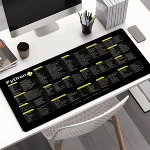 Python Programming Cheat Sheet Desk Mat XXL, Large Gaming Mouse Pad with Anti-Slip Base, Coding Reference Desk Pad for Developers & Gamers, Aesthetic Desk Mat for Coders, Great Gift