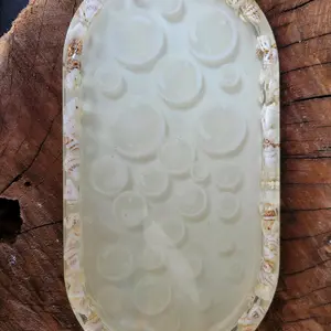 Resin jewelry trinket tray dish storage organizer shells bubbles soap dish Decorative