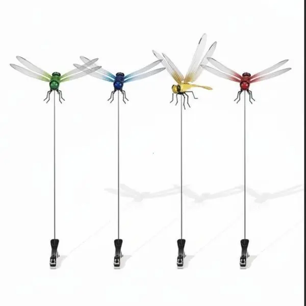 【2026 Essential Upgraded】Whimsical Painted 3D Dragonfly Clips - Fake Dragonfly Decoy Bug Repellent, Portable Fly Deterrent Hat Clips for Camping Tents, Patio Decor, Garden Beds (4PC/8PC), Strollers, Fishing Hats, Eco-Friendly, 3D Simulation, 4-Piece Set,