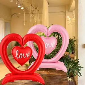 Standing Heart-Shaped Balloon with Love Letter, Durable Aluminum Foil Party Decoration, Reusable for Birthdays, Weddings, Valentine's Day