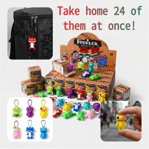 （24 PCS）Viral Monster Keychain  Value Pack, Cute Cartoon Charms for Kids, Party Favors & Backpack Decor