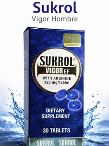 Sukrol Vigor Dietary Supplement With ARGININE - 30 Tablets - Fortalizado Con ARGININA