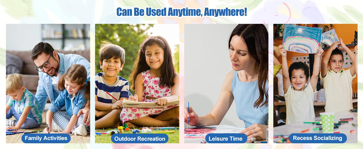 Watercolor Workbook for Kids - 13 Pages 300GSM Paper, Paint Set with Brush & Storage Bag, Beginner-Friendly Coloring Book for Creative Art