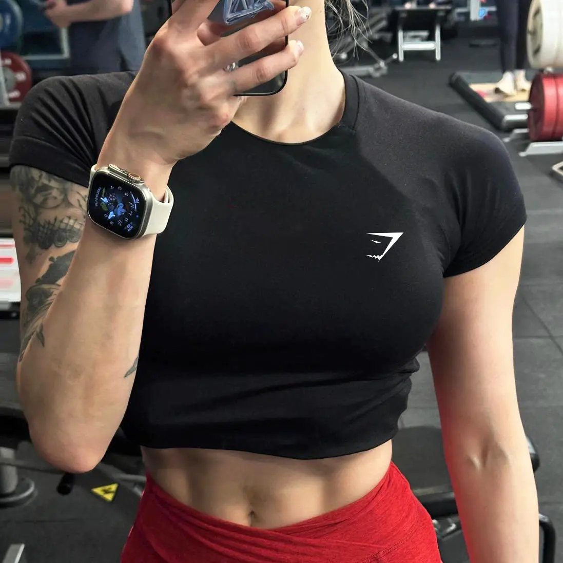 Gym shar classic quick-dry short-sleeve elastic sports top shark fitness yoga wear for women summer tight-fitting garment in stock