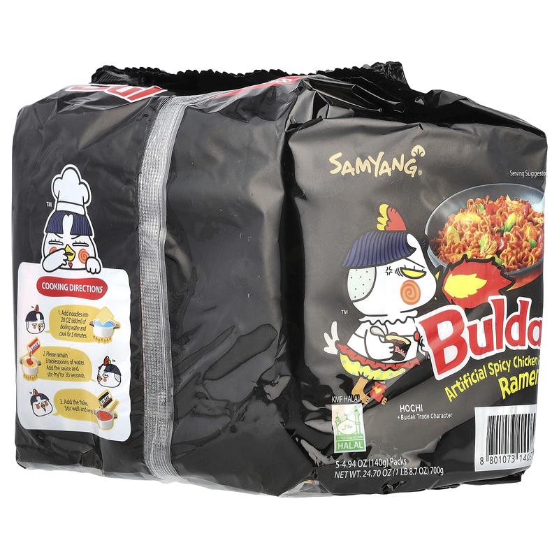 Buldak™, Stir-Fried Ramen, Spicy Chicken, 5 Packs, 4.94 oz (140 g) Each