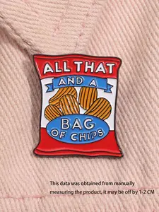 Fashion Zinc Alloy Cartoon Snack Chip Brooch, Unisex Casual Jewelry Accessory, Perfect for Backpack Hats Sweaters, All Seasons, Durable Metal Pins