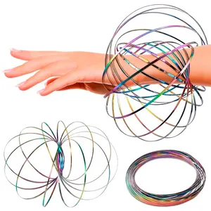 Flow Ring Spinner Ring Arm Toy - 5.1" Color - Changing Fidget Flow Toy with a Pleasant Smooth Surface, Compact & Portable Design - Entertaining Geometric Magic Bracelet with Soothing Effect