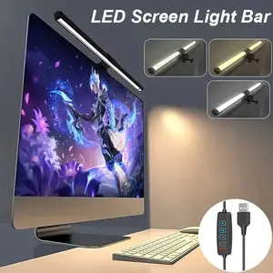 LED Monitor Light Bar with USB-Power, RGB-like Effect (White/Yellow/Blue Shades), Brightness Adjustment, Compact Desk Lamp for Gaming, Streaming, Office, Home, Modern Computer Lamp