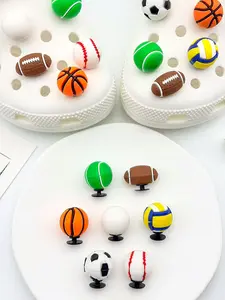 7 Piece Sports Shoe Lace Lock Set, Football Basketball Rugby Decorations, Trendy Hole Shoes Accessories, Stylish Sportswear Essentials