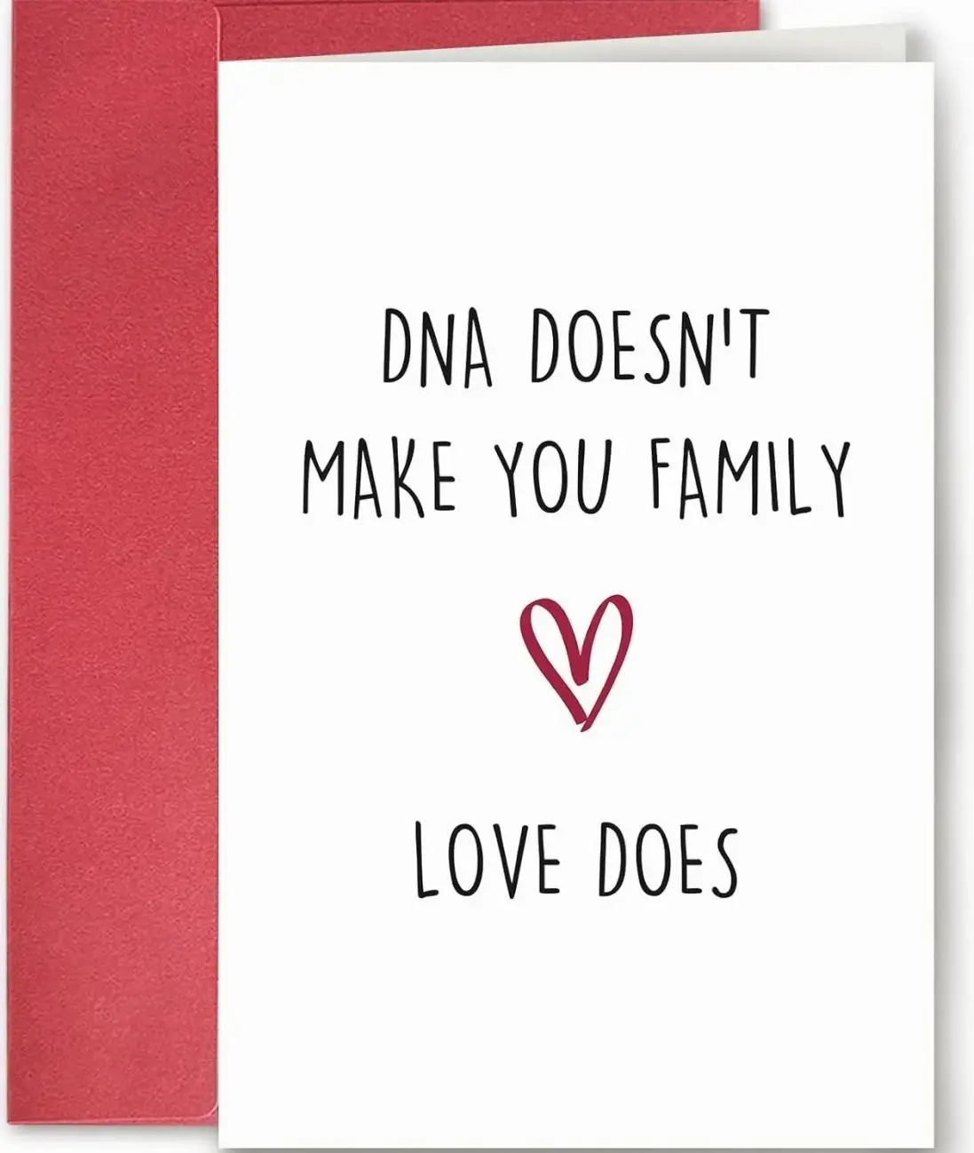 Father’s Day Card for Stepdad, Heartfelt Card Gift from Stepson Stepdaughter, DNA Doesn't Make You Family, Love Does | Gift Card with Envelope