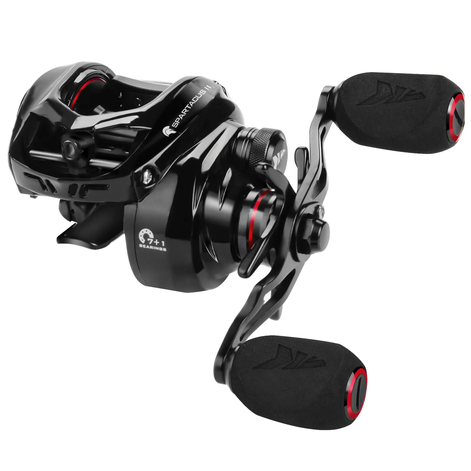 KastKing Spartacus II Baitcasting Fishing Reel, 6oz Ultralight Baitcaster Reel Waterdrop wheel,Left-Black Rhino-7.2:1