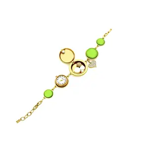 Locket bracelet with middle compartment. (Green)
