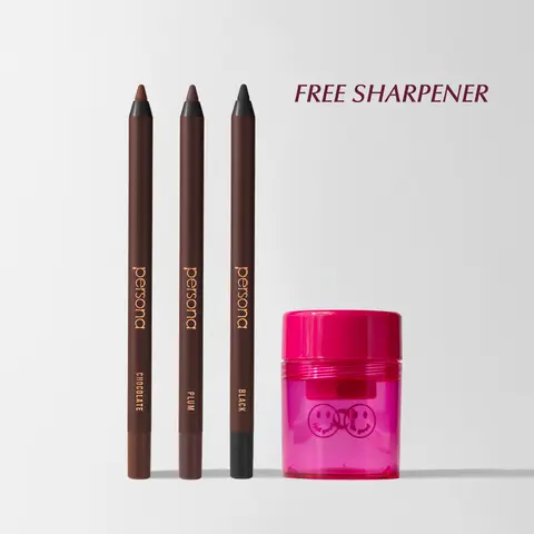 Persona 24HR Waterproof Eyeliner Trio Bundle with Free Sharpener