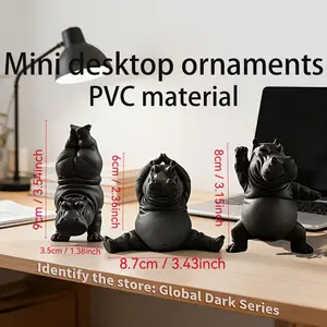 3-Piece Elephant Sculpture Set, Durable Plastic Animal Figurines for Indoor Outdoor Decor, Tranquil Desktop Ornament