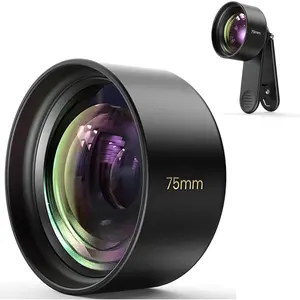 【2025 Upgraded】 75mm Macro Lens for iPhone, Pixel, Samsung Galaxy, OnePlus, Huawei, and Other Phones, Phone Camera Lens Macro Lens Attachment for iPhone, Universal Clip Included