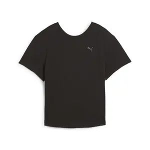 PUMA Womens Move Cloudspun Crew Neck Short Sleeve Casual Tops Casual - Black