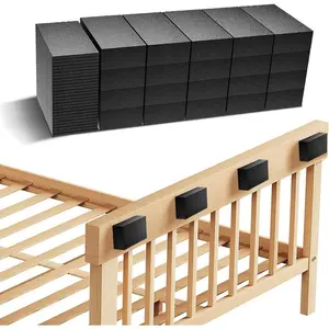40Pcs Foam Wall Protectors, Black Headboard Stoppers for Wall, Wall Protector from Furniture, 20Pcs(15mm Thick) + 20Pcs(5mm Thick) Couch Wall Protector, Headboard stoppers
