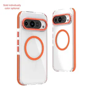 Phone Case For Google Pixel 10 9 Pro XL 5G Metal Lens Shockproof Magnetic Transparent Case