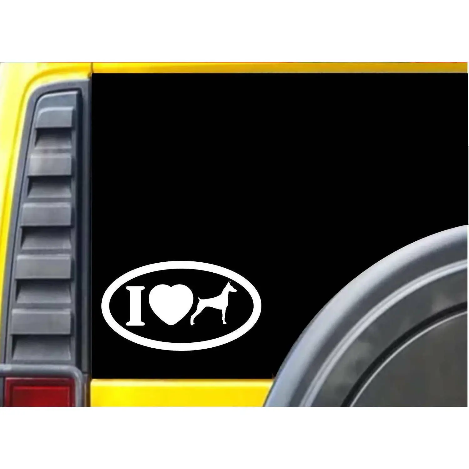 I love Doberman Oval L441 8" dog Sticker decal