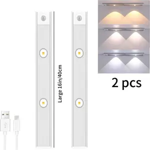 Motion Sensor LED Under Cabinet Light, USB Rechargeable LED Night Light with 3-color Temperature, Dimmable LED Wall Sconce for Indoor Kitchen Stair Modern Night Lights，Bedrooms & Wardrobes，2026 New Year's Gift