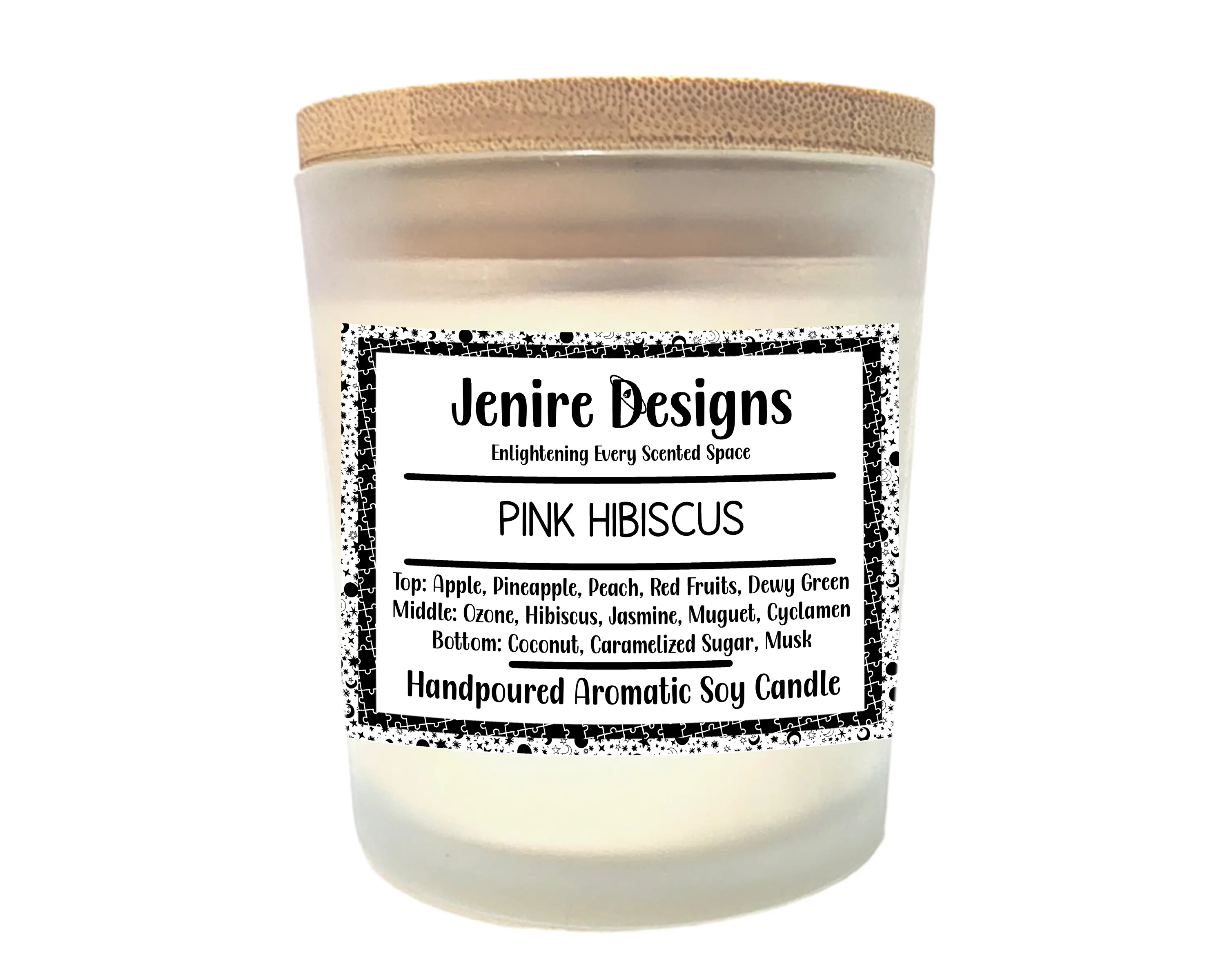 Pink Hibiscus Soy Candle (8 oz) – Tropical Floral with Crackling Wood Wick