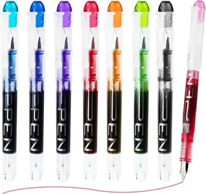 Disposable Fountain Pens, 8 Pack Multicolor Fine Point Fountain Pens for Writing, Stainless Steel Nib, Smooth Writing for Calligraphy, Journaling, Drafting, Sketching, Doodling & Gifts