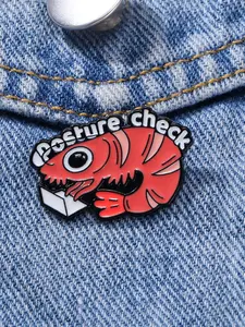 Cute Lobster Design Brooch, 2024 New Style Fashionable Letter Pattern Badge for Clothes & Hat & Bag,  Enamel Pin Suitable for Backpacks, Jeans, Scarves, Hats Decoration