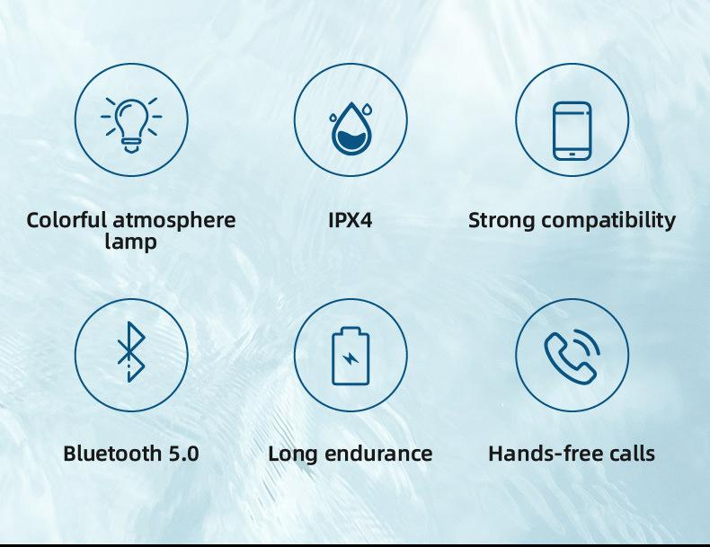 Waterproof Speaker Portable Suction Cup with LED Lights Rechargeable Bluetooth-compatible for Home Bathroom Outdoor Shower Black Wireless Speaker hands-free