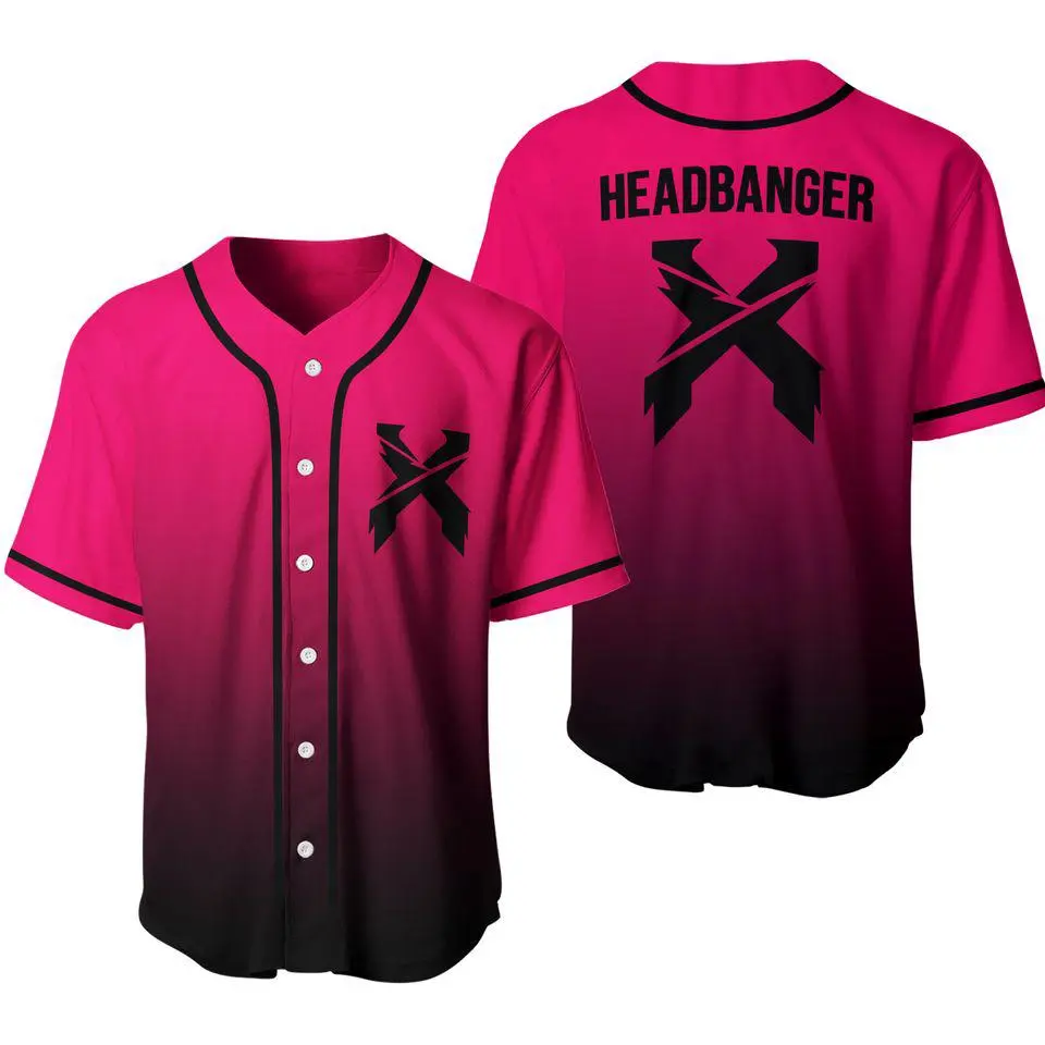 Excision Merch Headbanger Baseball Jersey Shirt, Baseball Jersey Shirt, Lightweight Button-Up Design, Trendy Sport Style