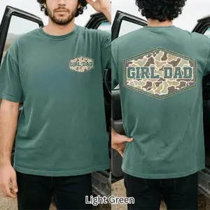 Comfort Colors Camouflage Girl Dad Shirt, Retro Varsity Dad Tee, Duck Camo Father’s Day Gift, Classic Dad Shirt, Dad Life Shirt