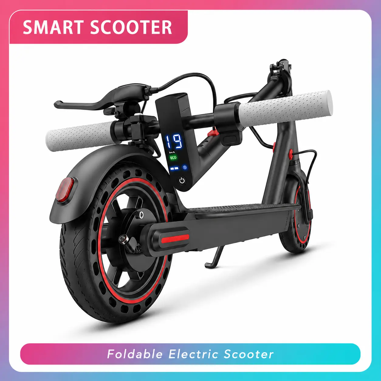 Smart App Control Electric Scooter for Adults, 350W Motor, IP64 Waterproof, Cruise Control, Smart LCD Display, Foldable Urban Commuter Scooter